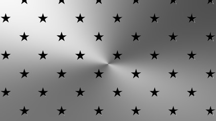 Fondo metálico con estrellas. 3D
