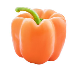 Fresh orange pepper isolated on white background with clipping path.