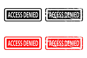 Access denied - rubber stamp - vector - black and red