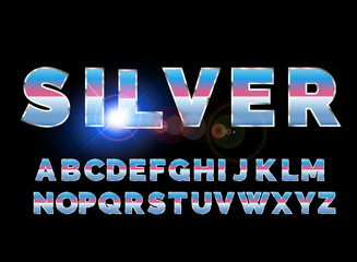 Fototapeta na wymiar Retro alphabet font. Sci-fi future style.