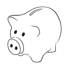 Vector image of a piggy bank for money isolated on a white background.