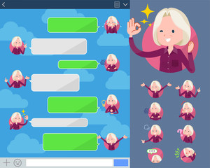 flat type purple shirt old women White_sns