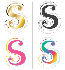 S alphabet font vector design