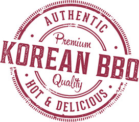 Vintage Korean Barbecue Menu Design Stamp