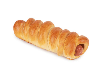 sausage bun on white
