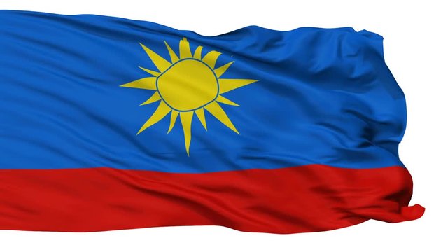 Artyom  flag, city of Russia, realistic animation isolated on white seamless loop - 10 seconds long (alpha channel is included)