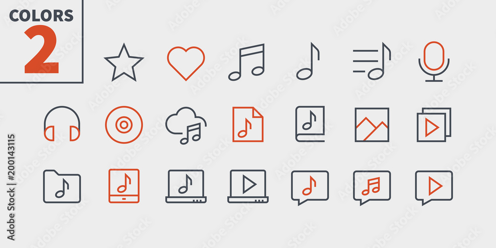Poster audio video pixel perfect well-crafted vector thin line icons 48x48 ready for 24x24 grid for web gra