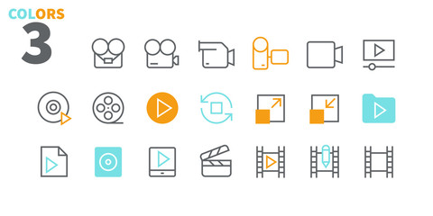 Audio Video Pixel Perfect Well-crafted Vector Thin Line Icons 48x48 Ready for 24x24 Grid for Web Graphics and Apps with Editable Stroke. Simple Minimal Pictogram Part 4