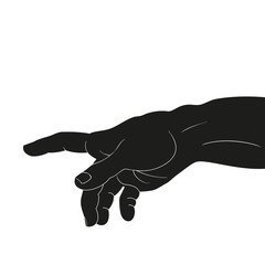 Vector drawing of hands isolated on white background.