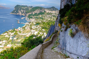 The Phoenician Steps (La Scala Fenicia) of Capri , Italy. - 200145119