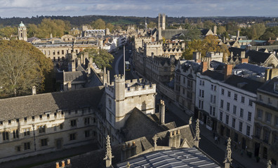 High Street Oxford from the university church of St Mary's