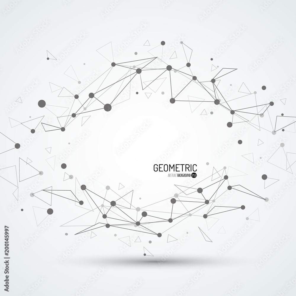 Poster 3d geometric vector background for business or science presentation.
