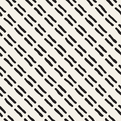 Hand drawn style ethnic seamless pattern. Abstract grungy geometric background in black and white.