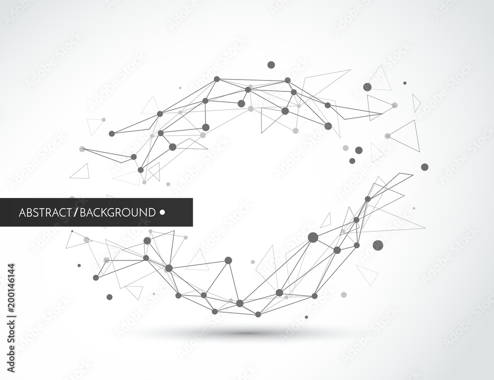 Aufkleber Wireframe vector sphere. Digital abstract background. Connection with lines and dots. Hi tech technology illiustration