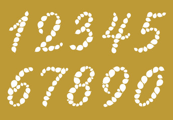 balloon numbers on a golden background