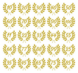 laurel wreaths with Jubilee numbers