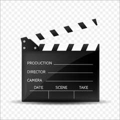 Cinema clappers set isolated. Vector illustration