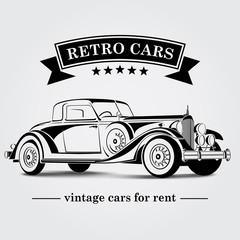Fototapeta premium Retro Car Logo Abstract Lines. Vector illustration