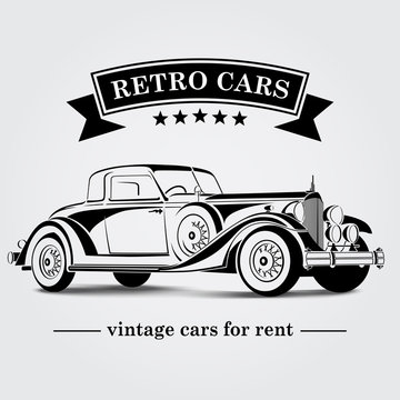 Retro Car Logo Abstract Lines. Vector illustration