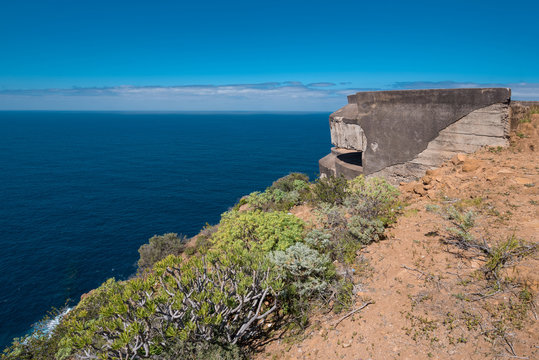 World war II bunker in Santa Ursula, Tenerife, was built against a possible attack during the second world war. Tenerife, Canary Island , Spain.
