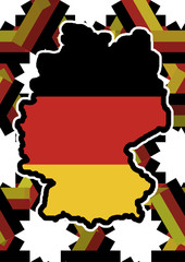 Cartel de Alemania. Mapa y bandera.
