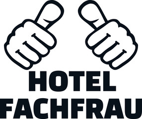 Hotel specialist female thumbs german