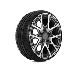 Car wheels on white background.