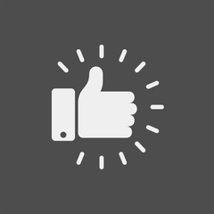 Super flat vector icon. Like flat vector icon. Approve flat vector icon. Yes flat vector icon