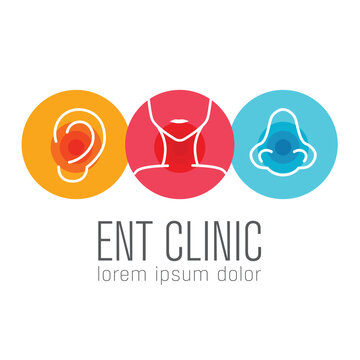 ENT logo template. Head for ear, nose, throat doctor specialists.