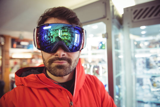 Man in ski goggles 
