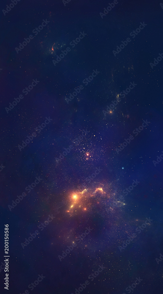 Sticker nebula on a background of outer space