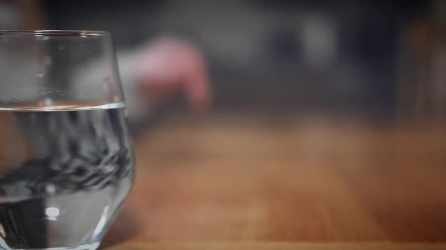 4k Child Boy in Kitchen Drinking Still Water