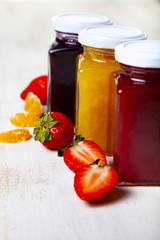 Three jars with jam