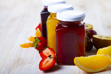 Three jars with jam