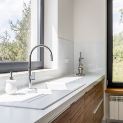 Kitchen worktop with sink