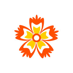 Bright flower isolated on white background. Vector illustration.