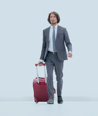 confident businessman with Luggage.