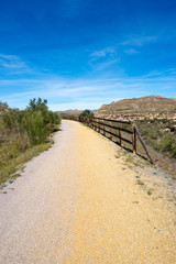 The green way of Lucainena under the blue sky in Almeria