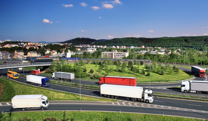 Truck transportation on the road 