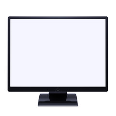 Monitor computer LCD TV screen blank desctop display black. 3d illustration isolated on white background
