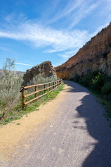 The green way of Lucainena under the blue sky in Almeria