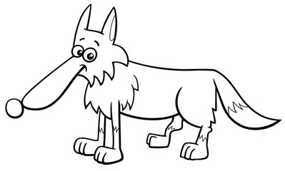 wolf animal character cartoon coloring book