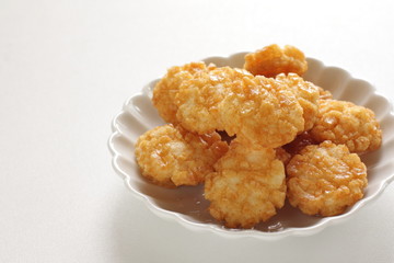 Japanese food, deep fried rice crackers