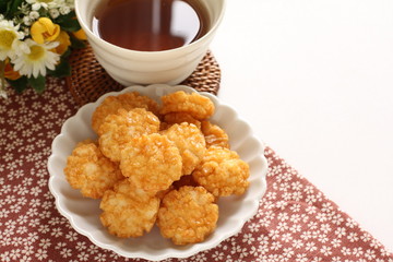 Japanese food, deep fried rice crackers