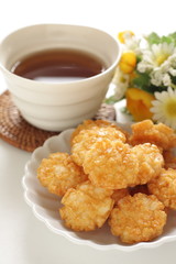 Japanese food, deep fried rice crackers