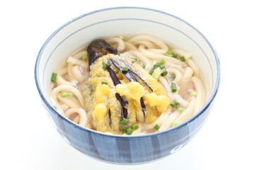 Japanese food, Eggplant tempura and Udon noodle