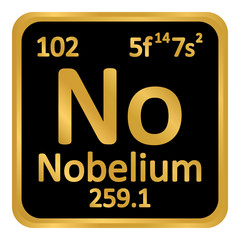 Periodic table element nobelium icon.
