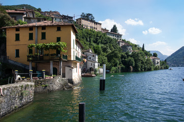 Fototapeta na wymiar Nesso a beautiful tourist village on Como Lake, Italy