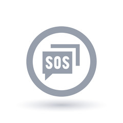 SOS help message icon. Rescue symbol.