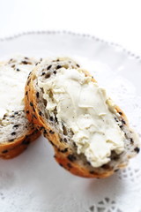 cream cheese and black sesame bread